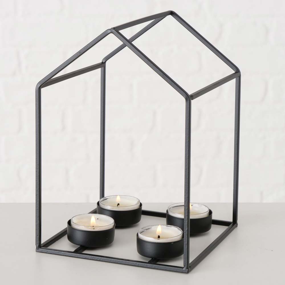 Boltze - Teelichthalter Advents-Haus Metall