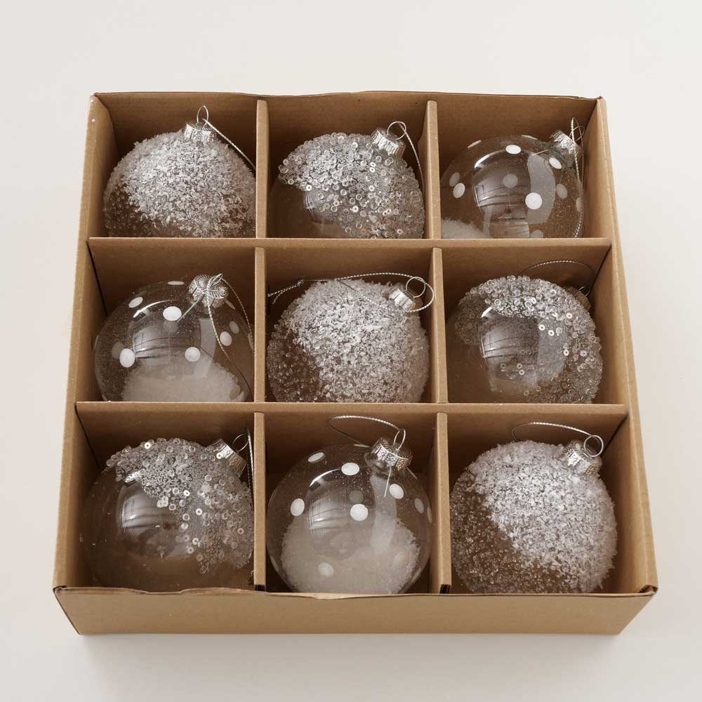 Boltze - Weihnachtskugeln Schneezauber 9er-Set