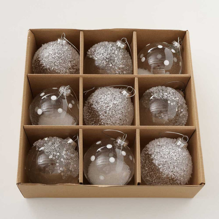 Boltze - Weihnachtskugeln Schneezauber 9er-Set