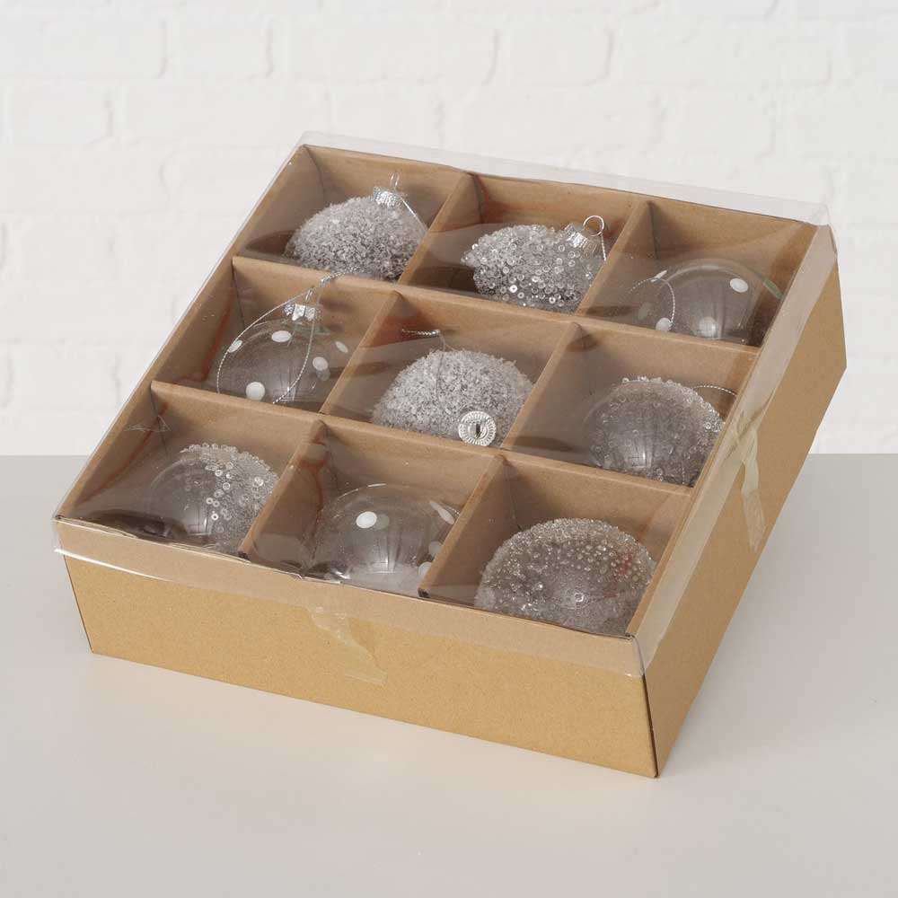Boltze - Weihnachtskugeln Schneezauber 9er-Set
