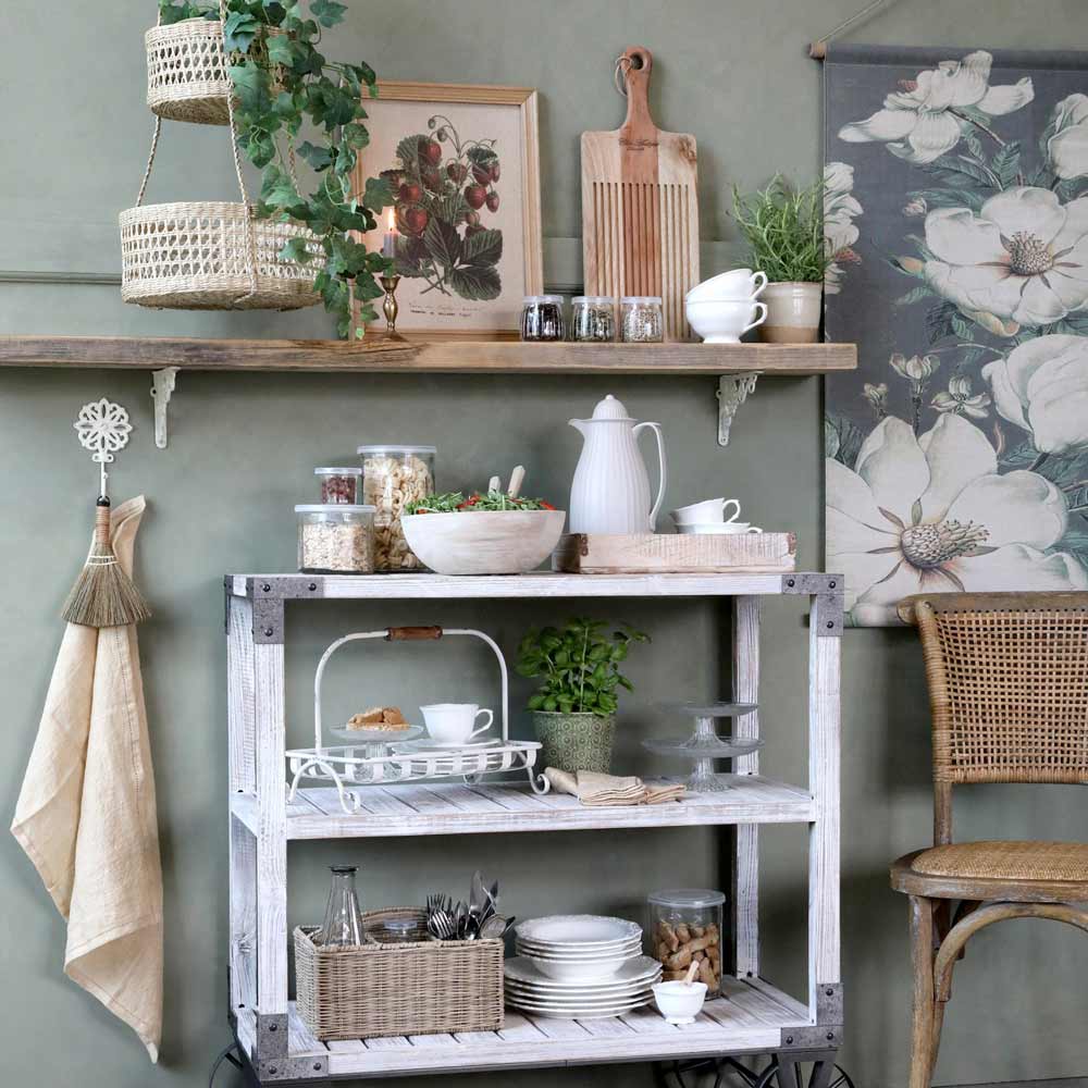 Chic Antique - Besteckkorb geflochen mit 4 Fächern natur