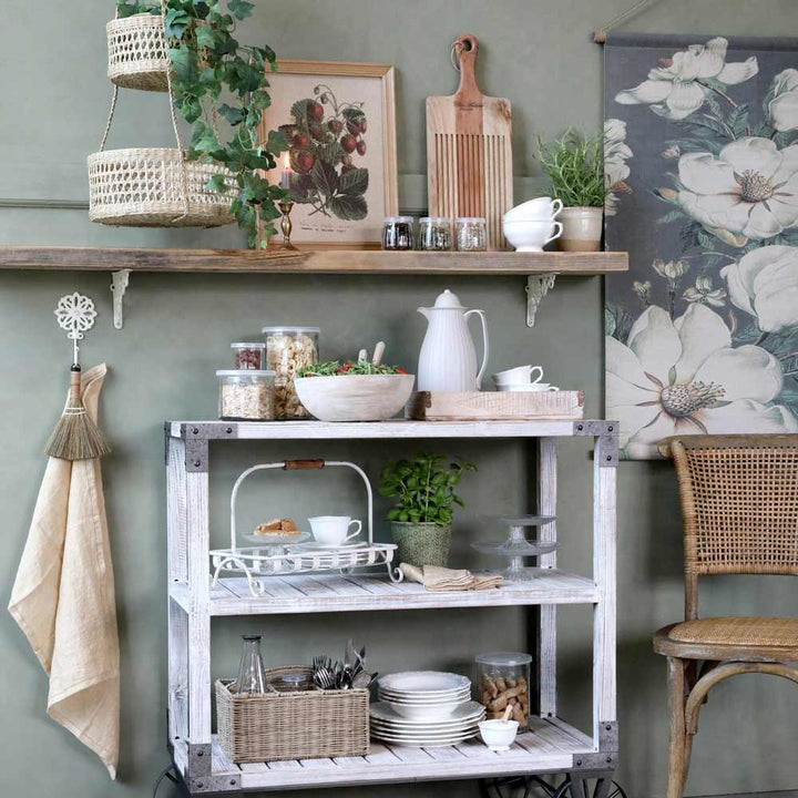 Chic Antique - Besteckkorb geflochen mit 4 Fächern natur