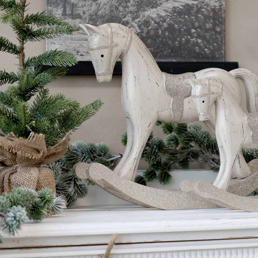 Chic Antique - Schaukelpferd mit Glitzer medium