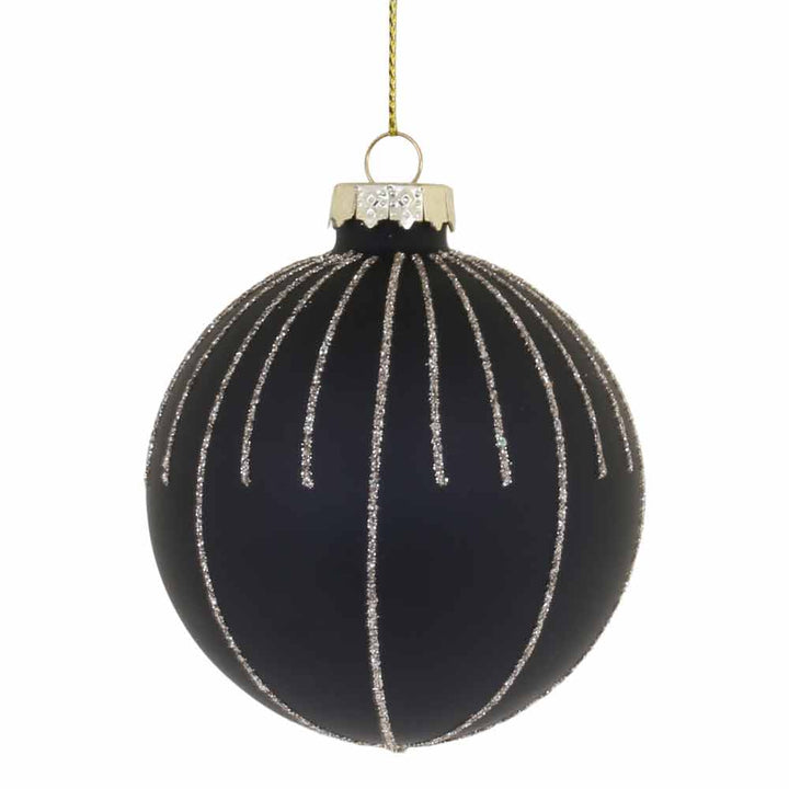 Chic Antique - Weihnachtskugel mit glitzer antique kohle