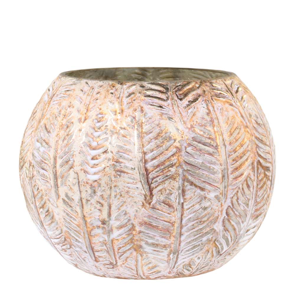 Chic Antique - Windlicht Hurricane mit Gold antique creme Höhe: 10 cm
