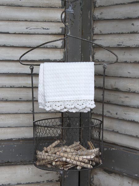 Chic Antique - Hängekorb Vintage für Wäscheklammern Fil de Fer
