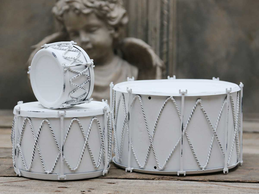 Chic Antique - Trommel in weiß 21 cm