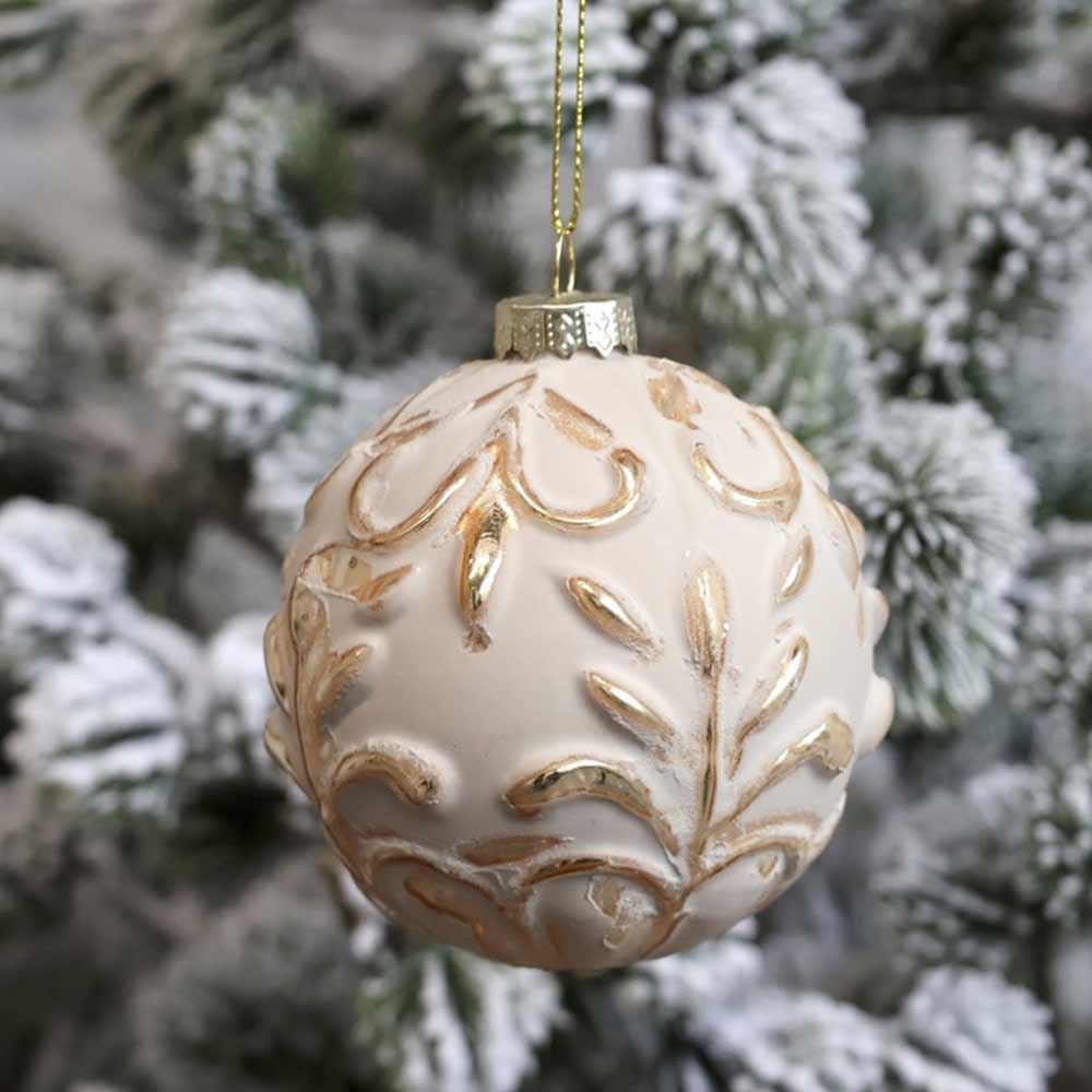 Chic Antique - Weihnachtskugel mit Goldmuster 8 cm