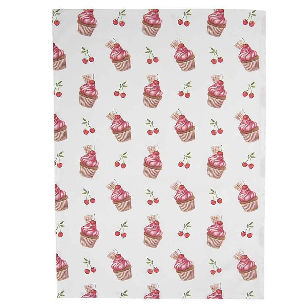 Clayre & Eef - Geschirrtuch Cupcake Cherry