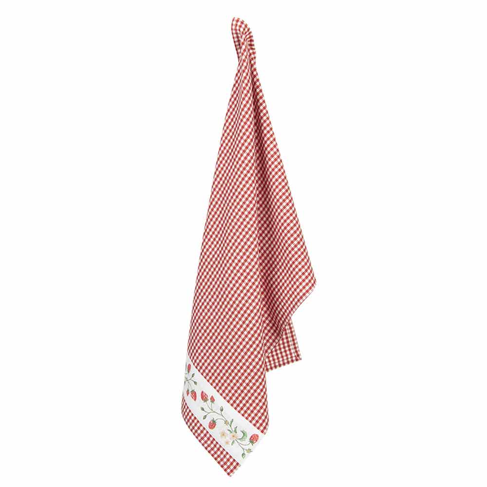 Clayre & Eef - Geschirrtuch Strawberry red check