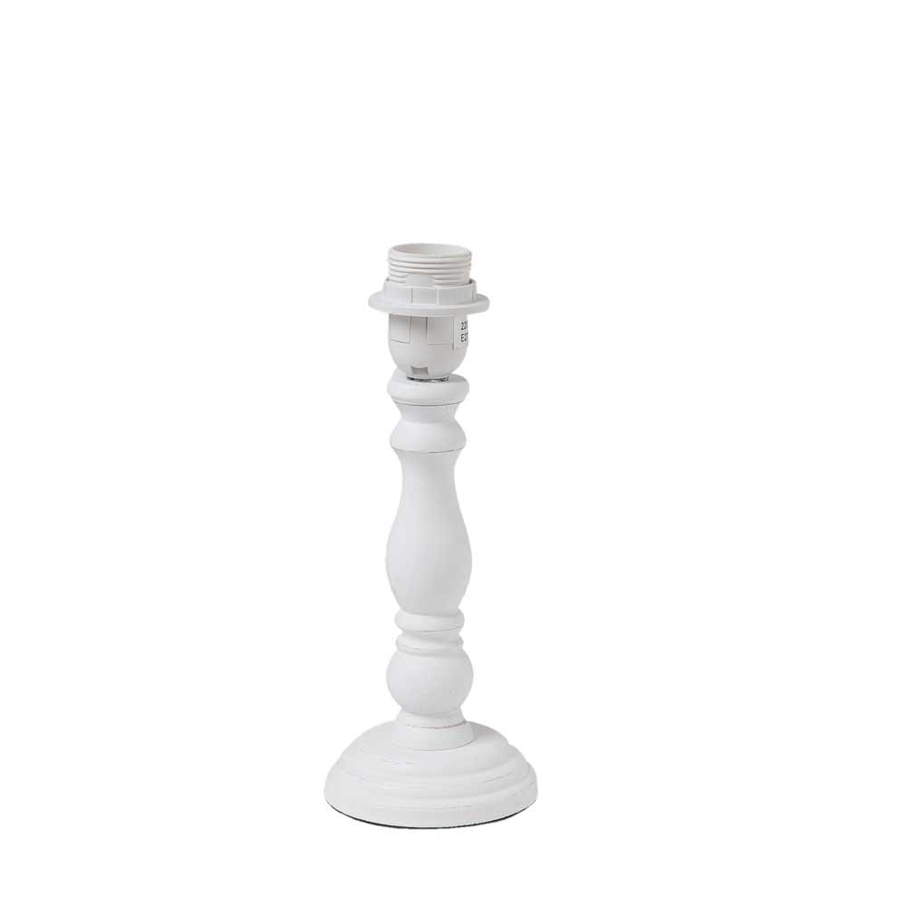 Ein Clayre & Eef - Lampenfuß Landhaus weiß 26 cm auf weißem Hintergrund.