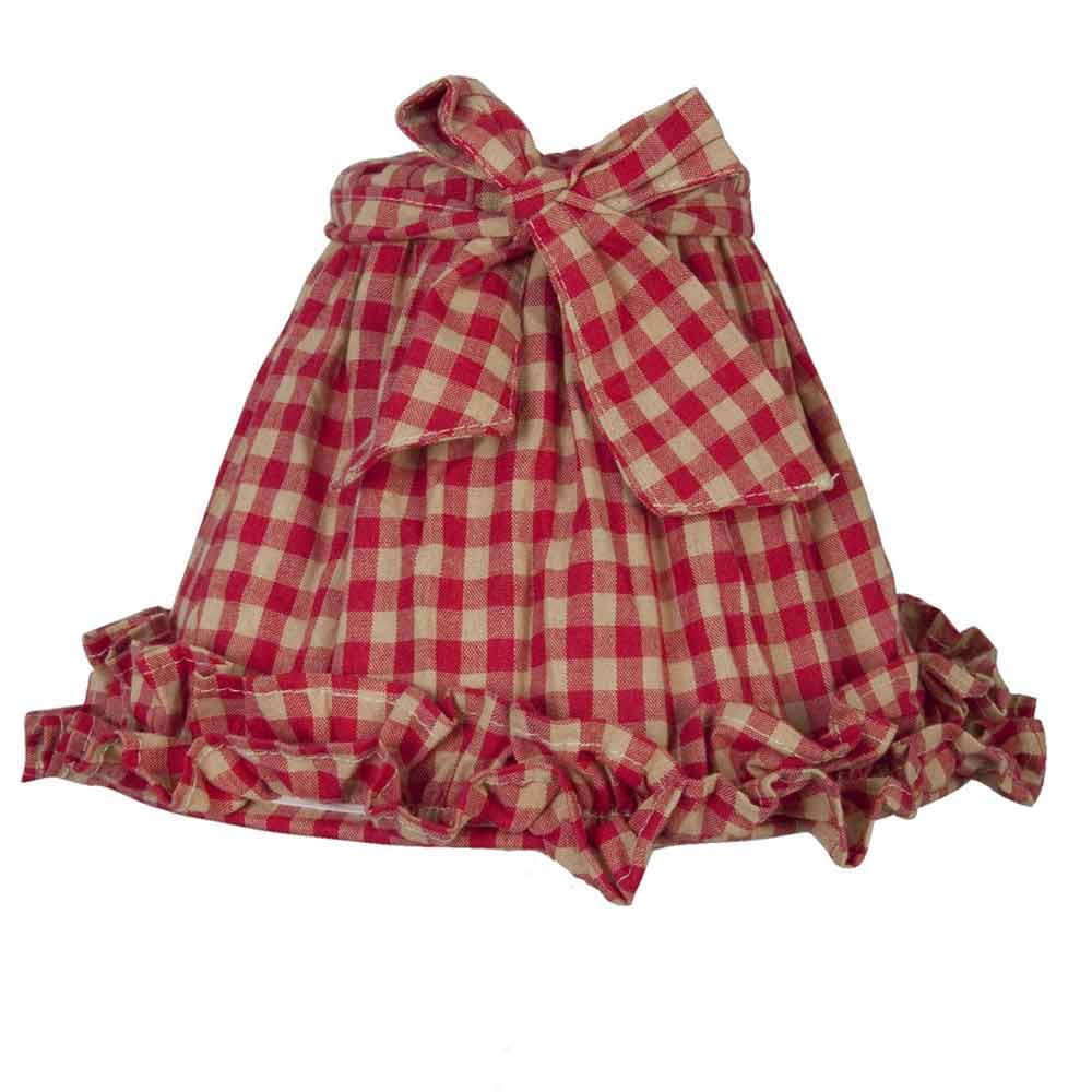 Clayre & Eef - Lampenschirm Karo Rot mit Schleife Durchmesser: 23 cm