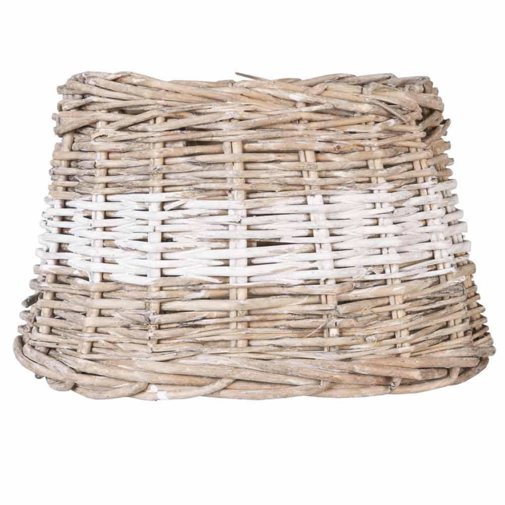Clayre & Eef - Lampenschirm natur-weiss Rattan