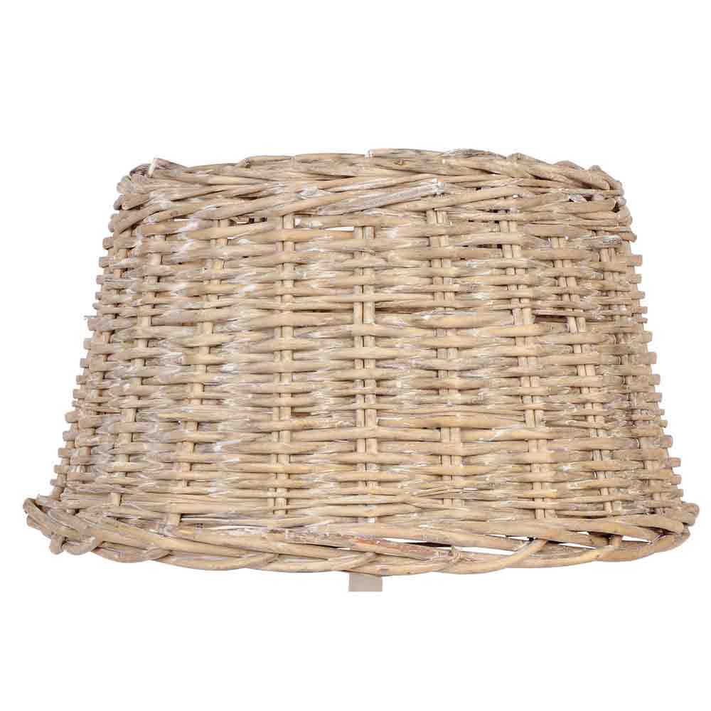 Ein Clayre & Eef - Lampenschirm Rattan 38 cm auf weißem Hintergrund.