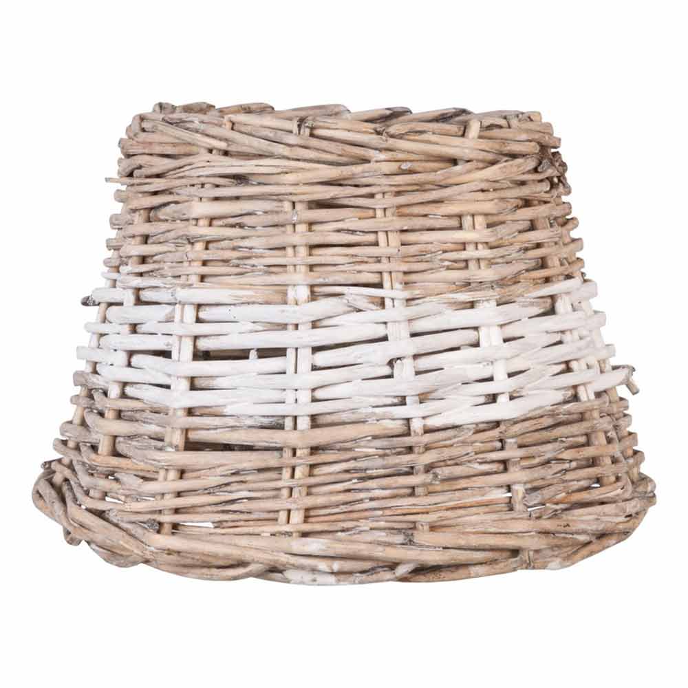 Clayre & Eef - Lampenschirm Rattan Natur-weiß Ø 23