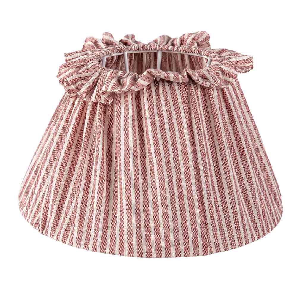 Clayre & Eef - Lampenschirm Red Stripes ohne Schleife Durchmesser: 22 cm