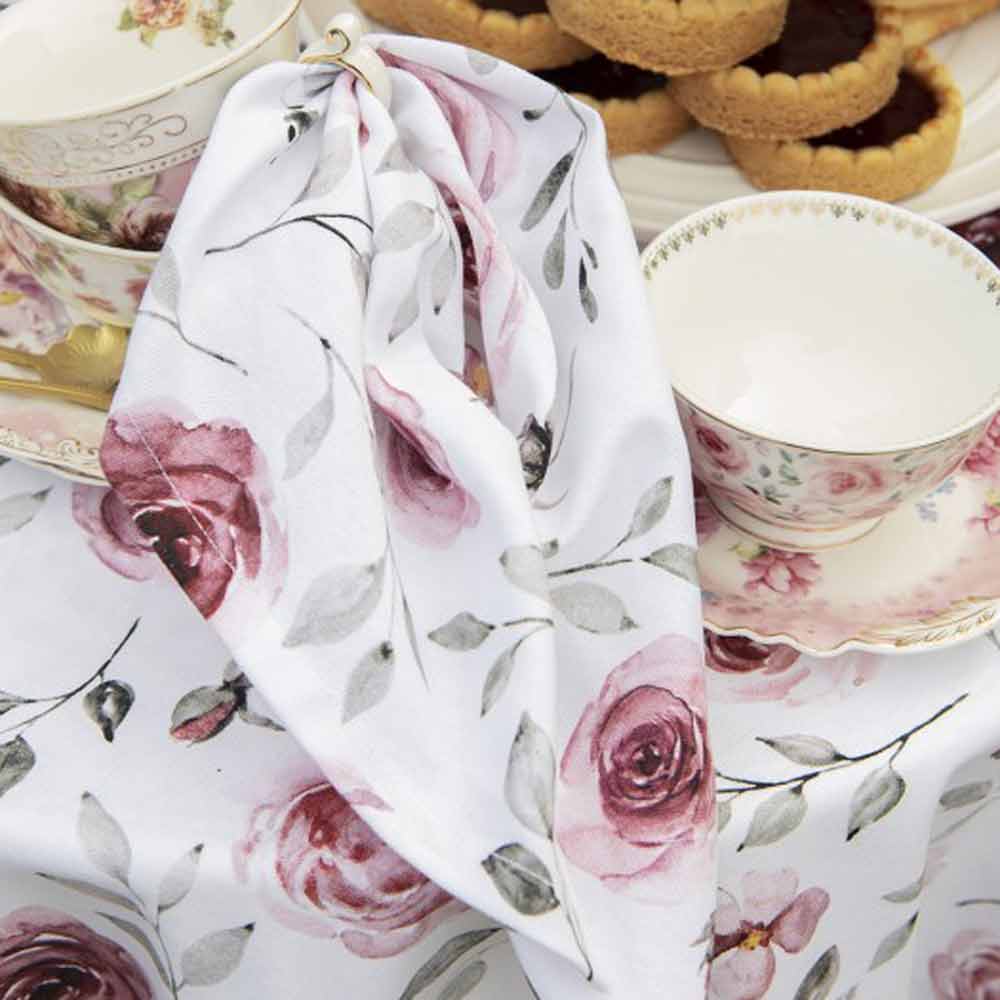 Clayre & Eef - Stoffservietten Romantic Flower