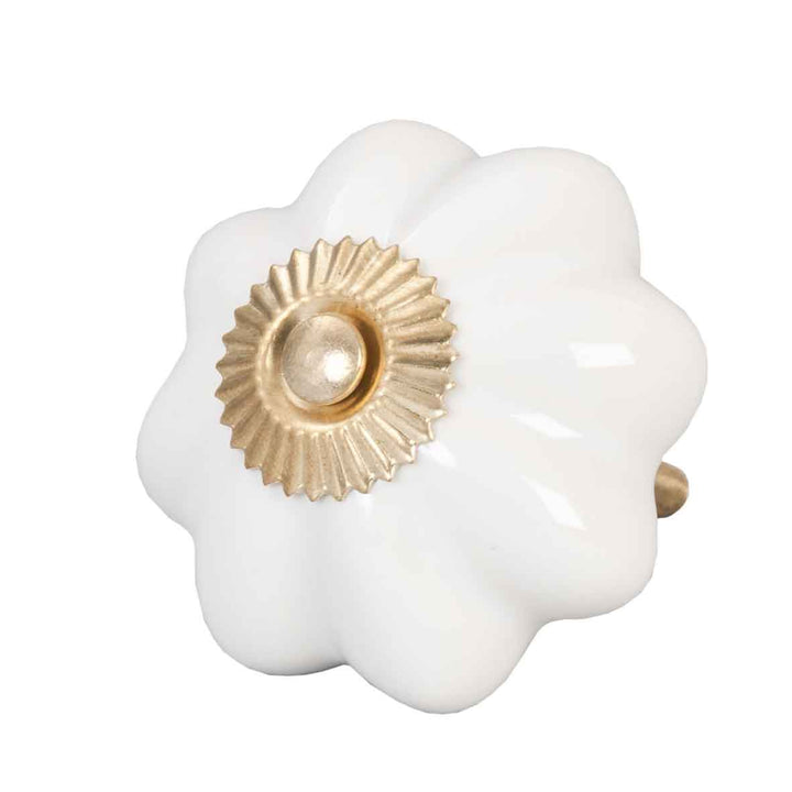 Clayre &amp; Eef - Türknopf Flower White Shabby Chic