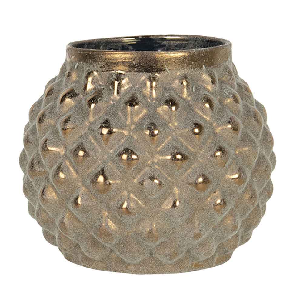 Clayre & Eef - Teelichthalter Ornament gold-grün