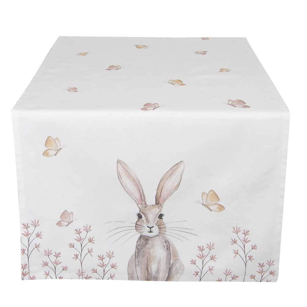 Clayre & Eef - Tischläufer Hase beige