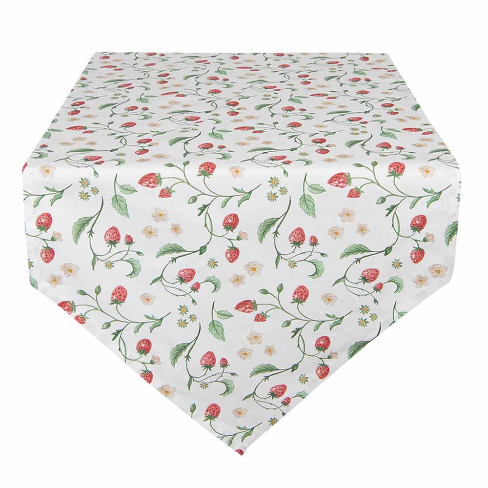 Clayre & Eef - Tischläufer Strawberry Länge: 160 cm