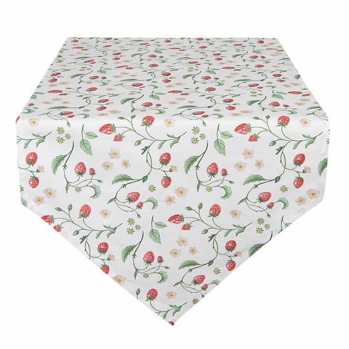 Clayre & Eef - Tischläufer Strawberry Länge: 160 cm
