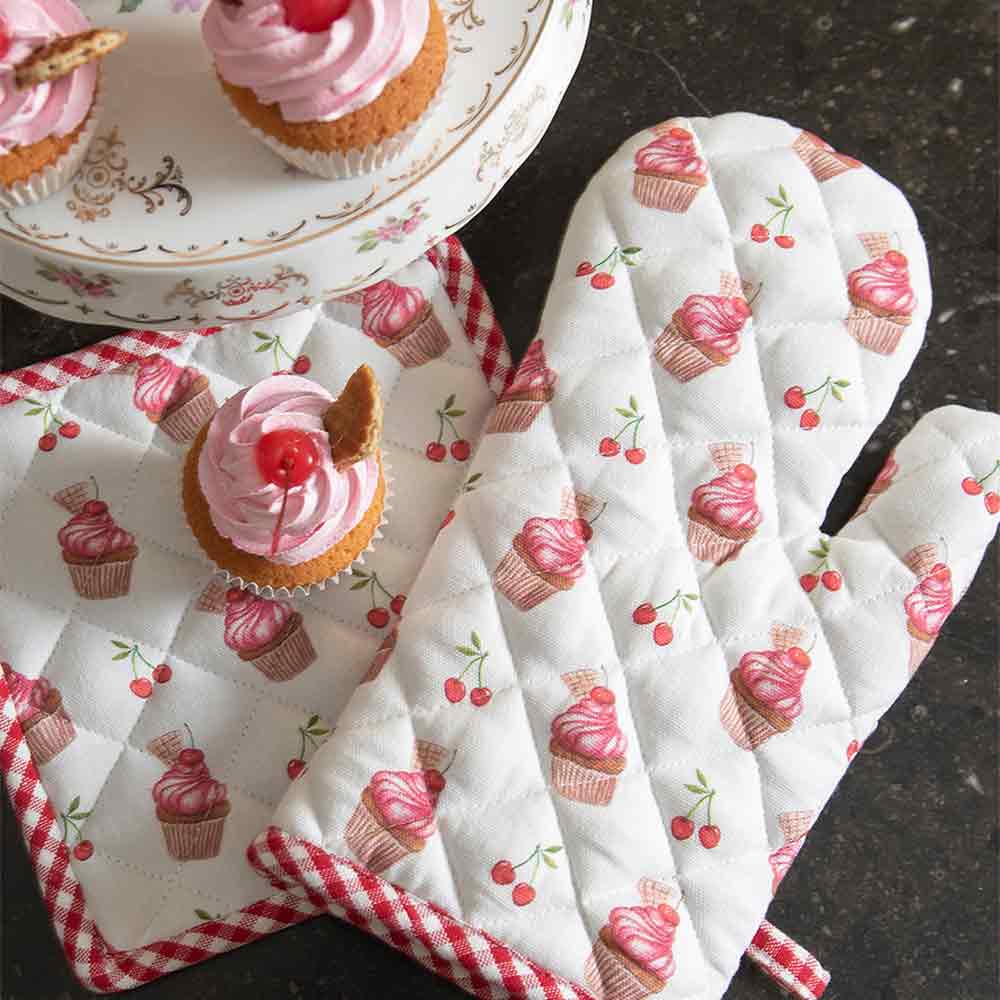 Clayre & Eef - Ofenhandschuh Cupcake Cherry