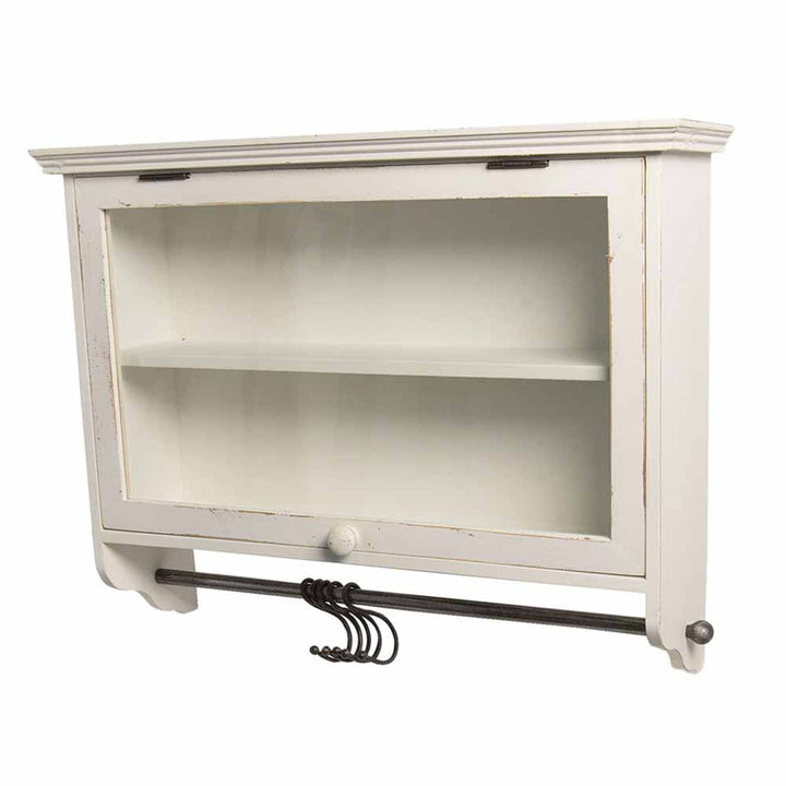 Clayre & Eef - Wandschrank Vitrine mit Haken Landhaus