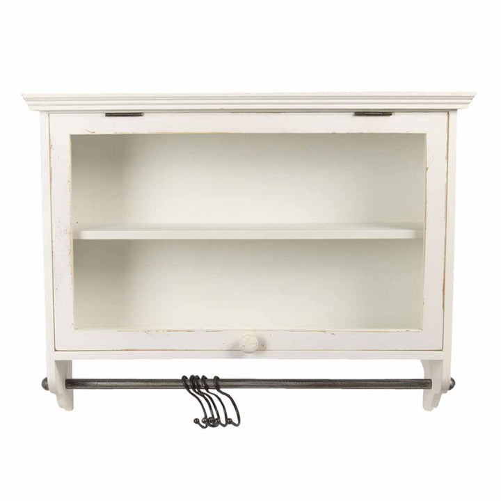 Clayre & Eef - Wandschrank Vitrine mit Haken Landhaus
