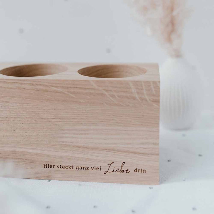 Eulenschnitt - Holzblock Liebe