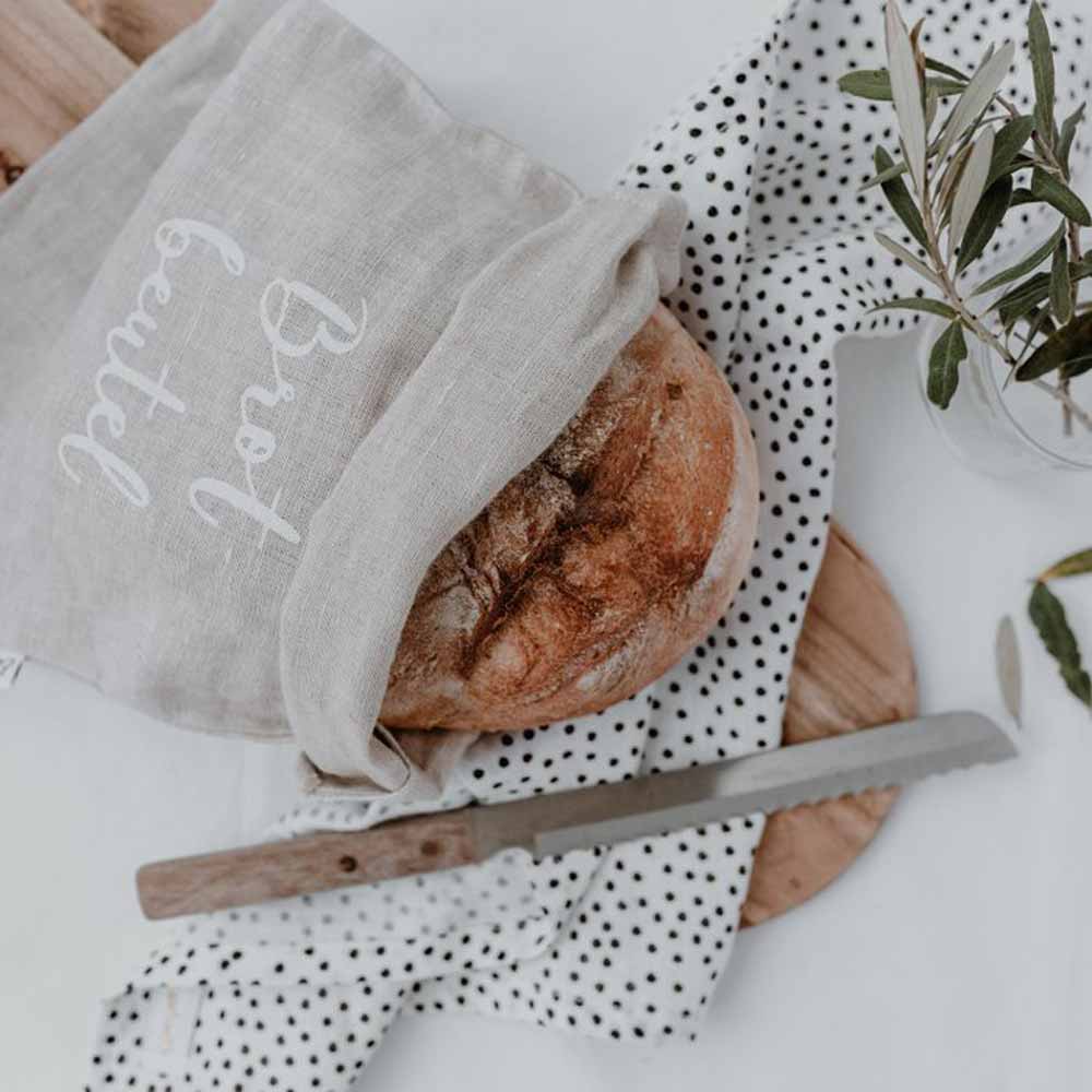 Eulenschnitt - Leinen Geschirrtücher Punkte im 2er Set