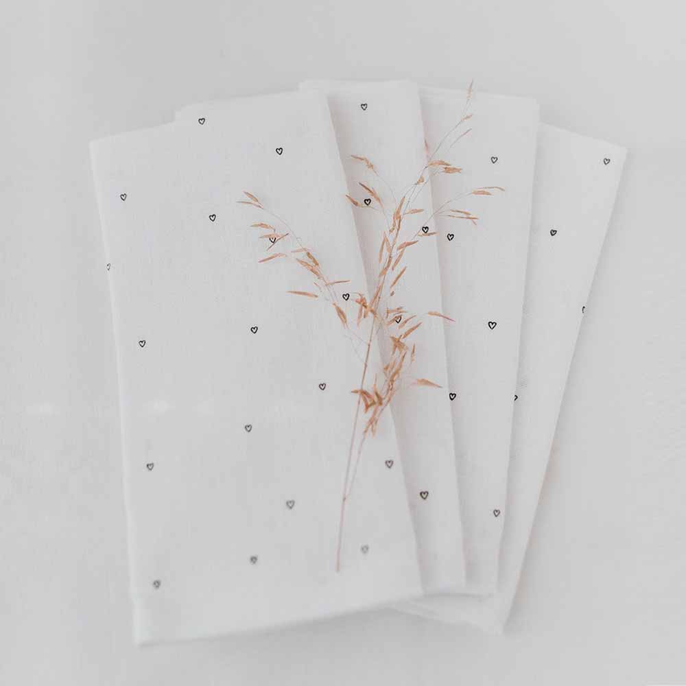 Eulenschnitt - Servietten Herzen im 4er Set