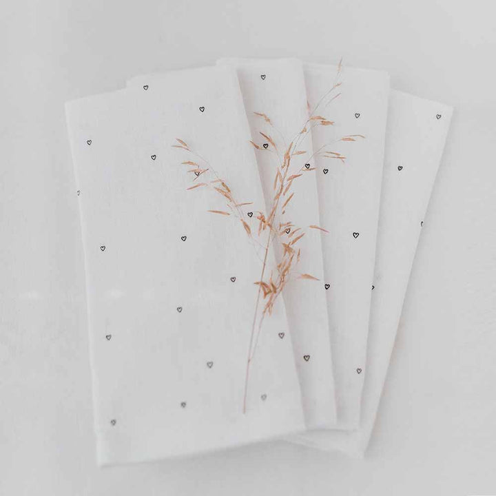 Eulenschnitt - Servietten Herzen im 4er Set