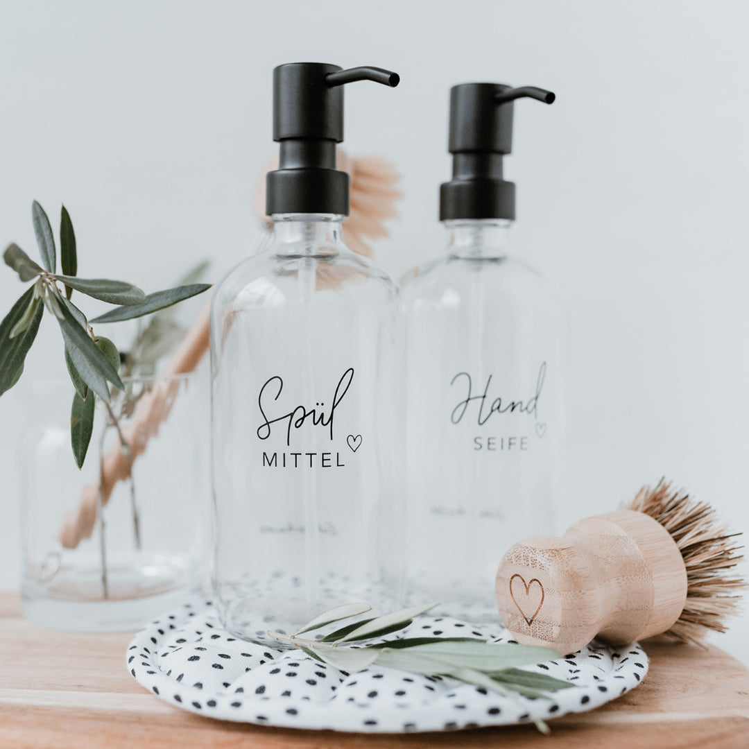 Eulenschnitt - Seifenspender Spülmittel transparentes Glas