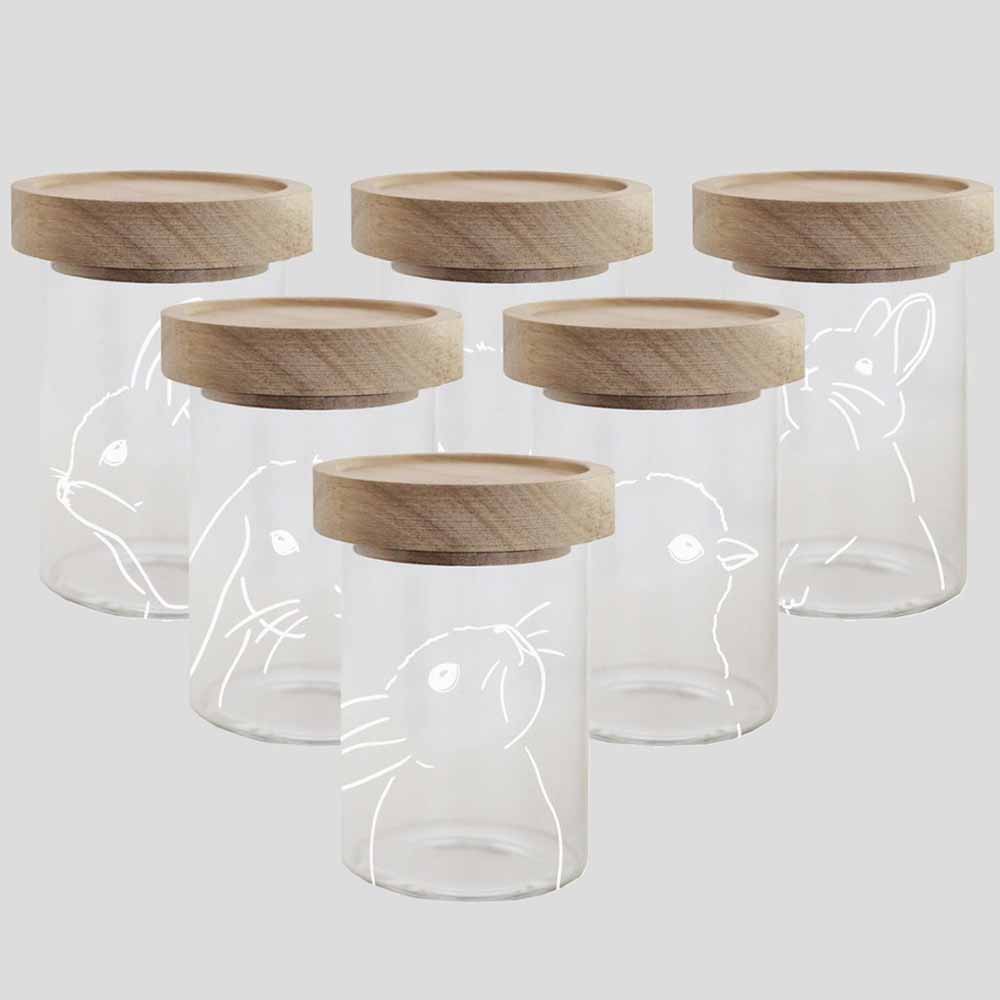 Eulenschnitt - Mini Vorratsgläser Ostern 6er Set