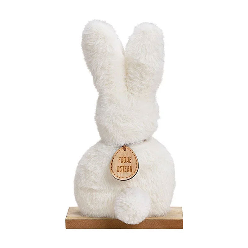G. Wurm - Aufsteller Hase aus Plüsch auf Holzsockel