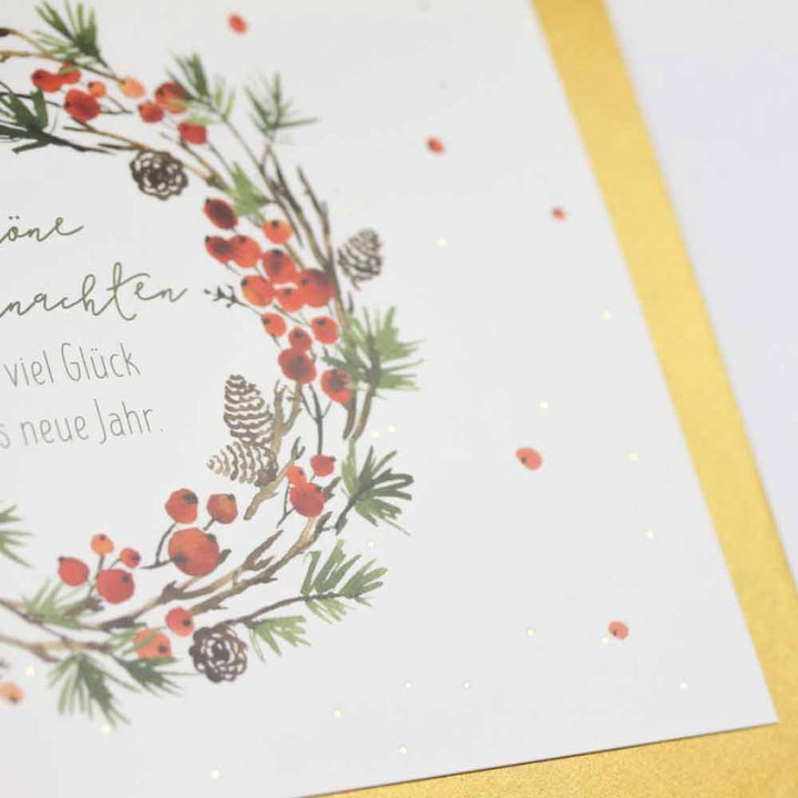 Grafikwerkstatt - Doppelkarte Schöne Weihnachten Goldveredelung