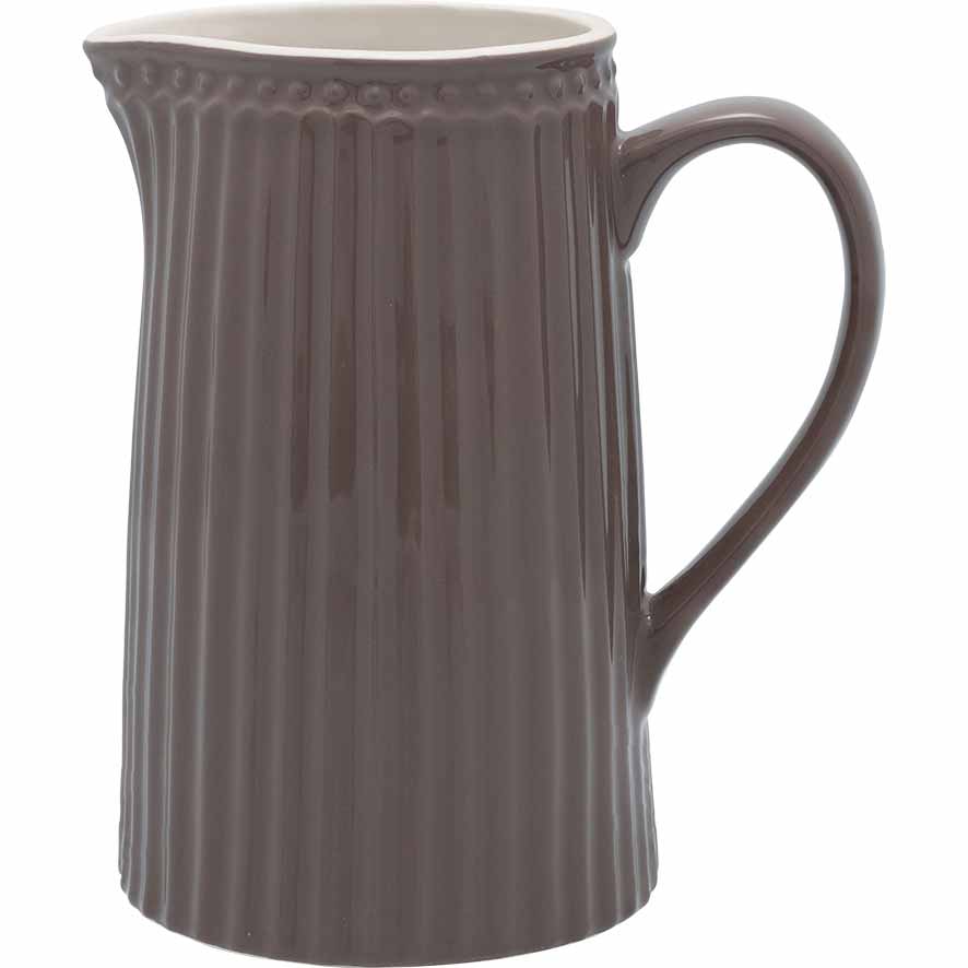 Ein GreenGate - Alice Krug 1 Liter mit vertikalen Rillen und einem Griff.