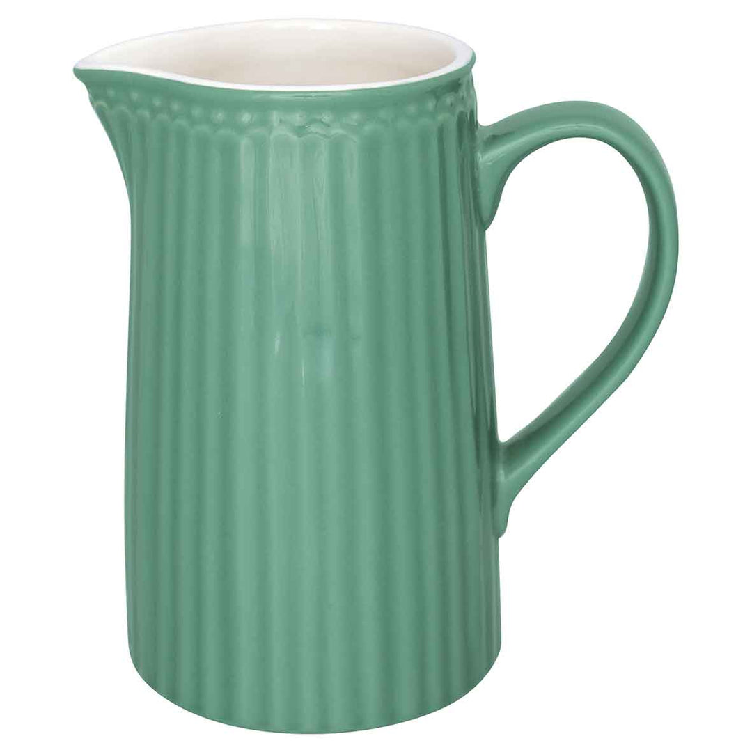 Grün GreenGate - Alice Krug 1 Liter Keramikkrug mit geriffeltem Design.