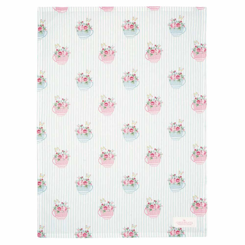 GreenGate - Alma flowers Geschirrtuch white