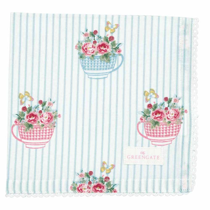 GreenGate - Alma flowers Stoffserviette mit Spitze white