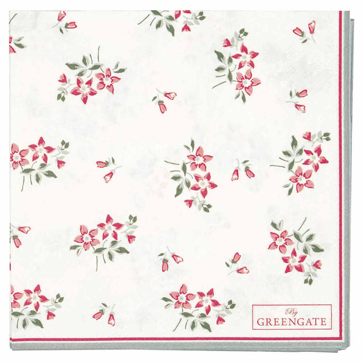 GreenGate - Avery Papierserviette white small 20 Stück