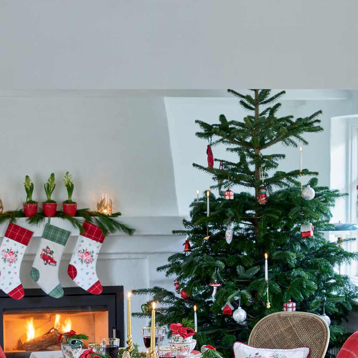 GreenGate - Lyla check Weihnachtsstrumpf red small