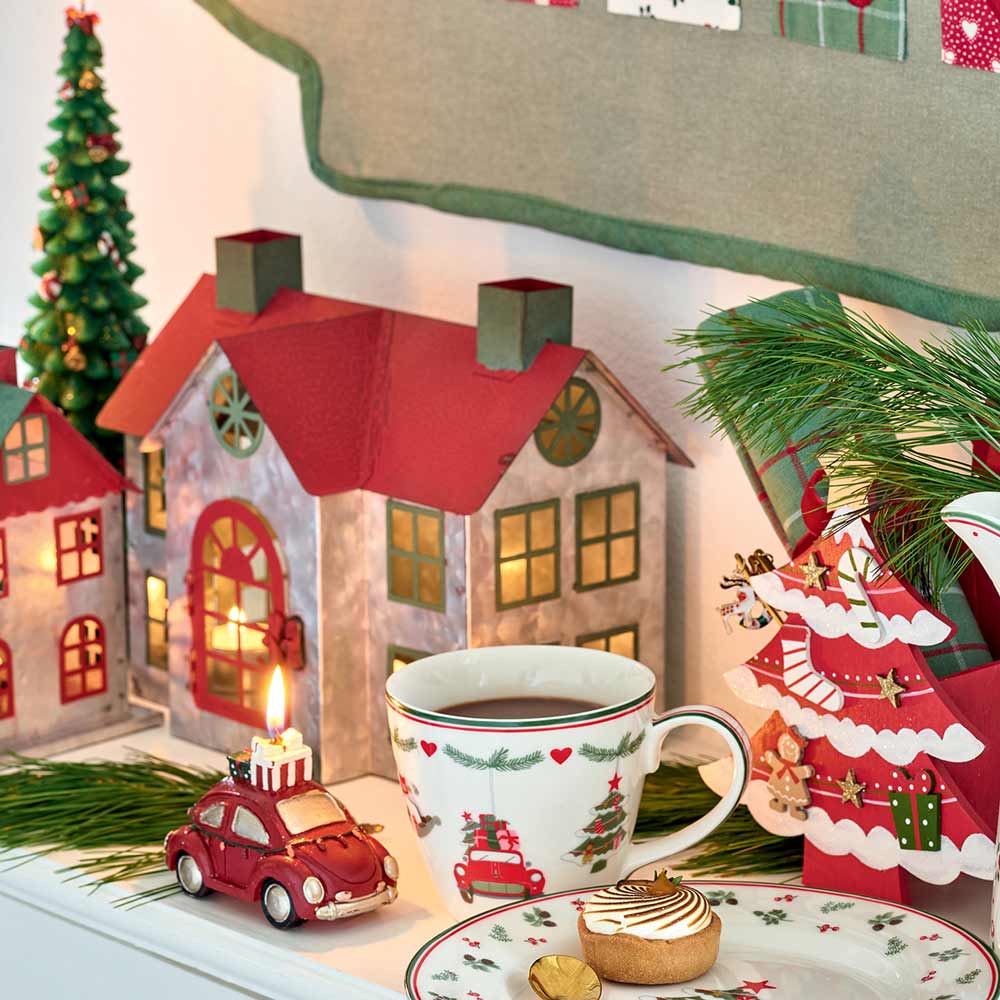 GreenGate - Weihnachtsbaum mit Fach red medium