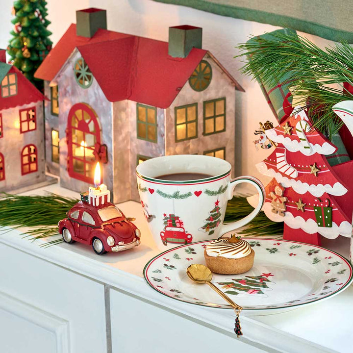 GreenGate - Kerze Christmas Car Auto mit Geschenken red