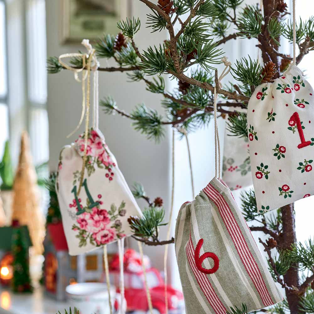 GreenGate - Charline Weihnachtskalender Stoffsäckchen 1-24