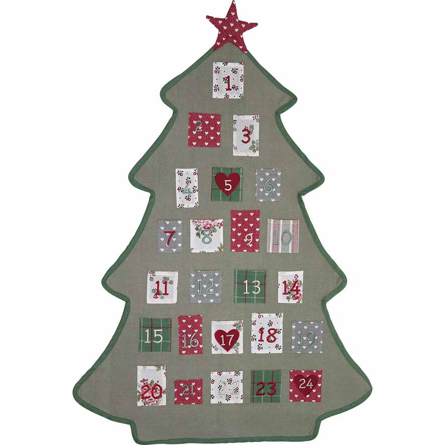 GreenGate - Charline Weihnachtskalender Tanne 1-24 white