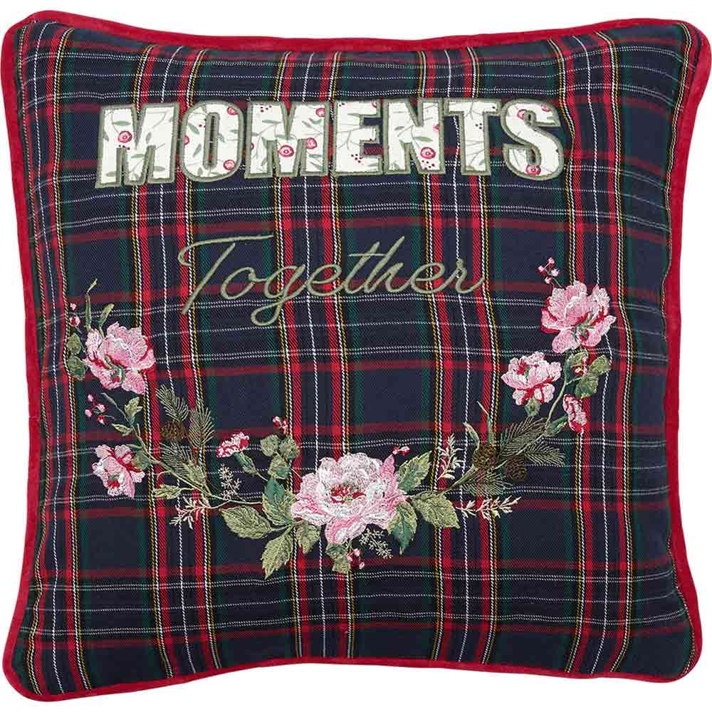 GreenGate - Dagmar moments Kissenbezug blue mit Stickerei 40 x 40 cm