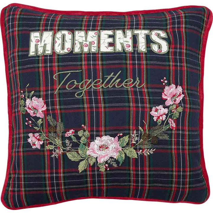 GreenGate - Dagmar moments Kissenbezug blue mit Stickerei 40 x 40 cm