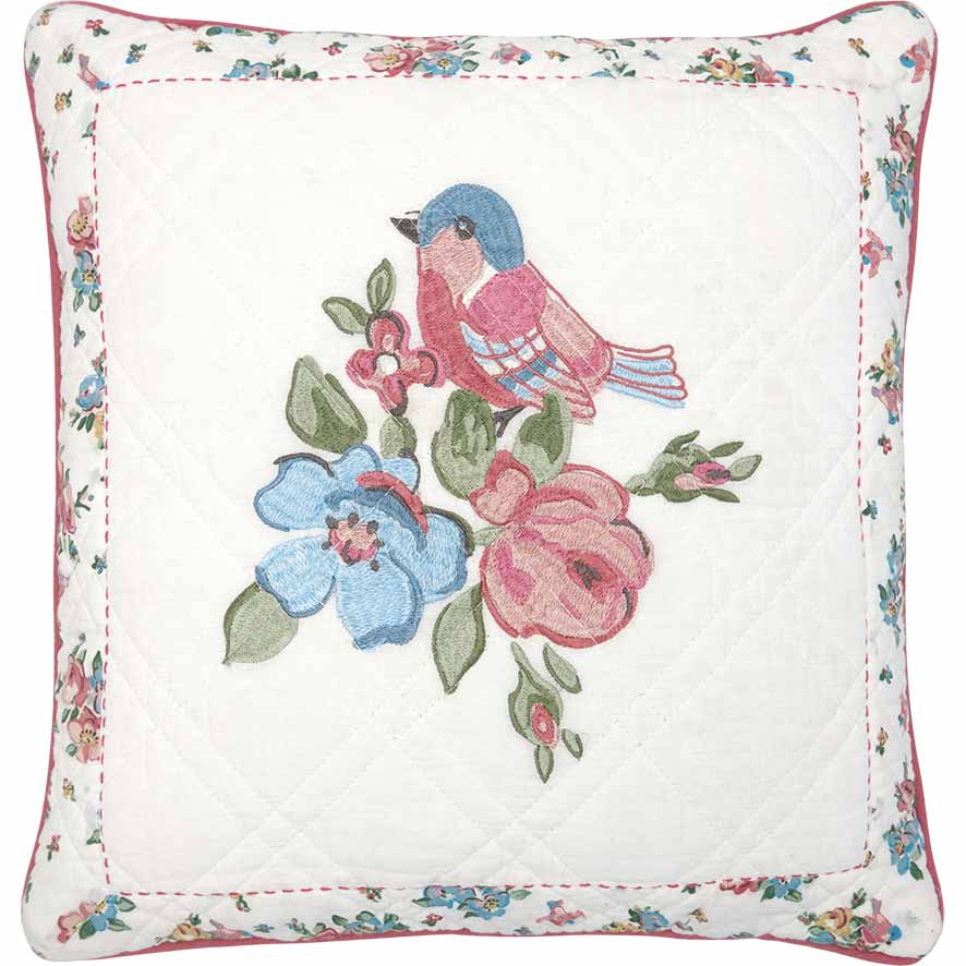 GreenGate - Ellie Kissenbezug white mit Stickerei 40 x 40 cm